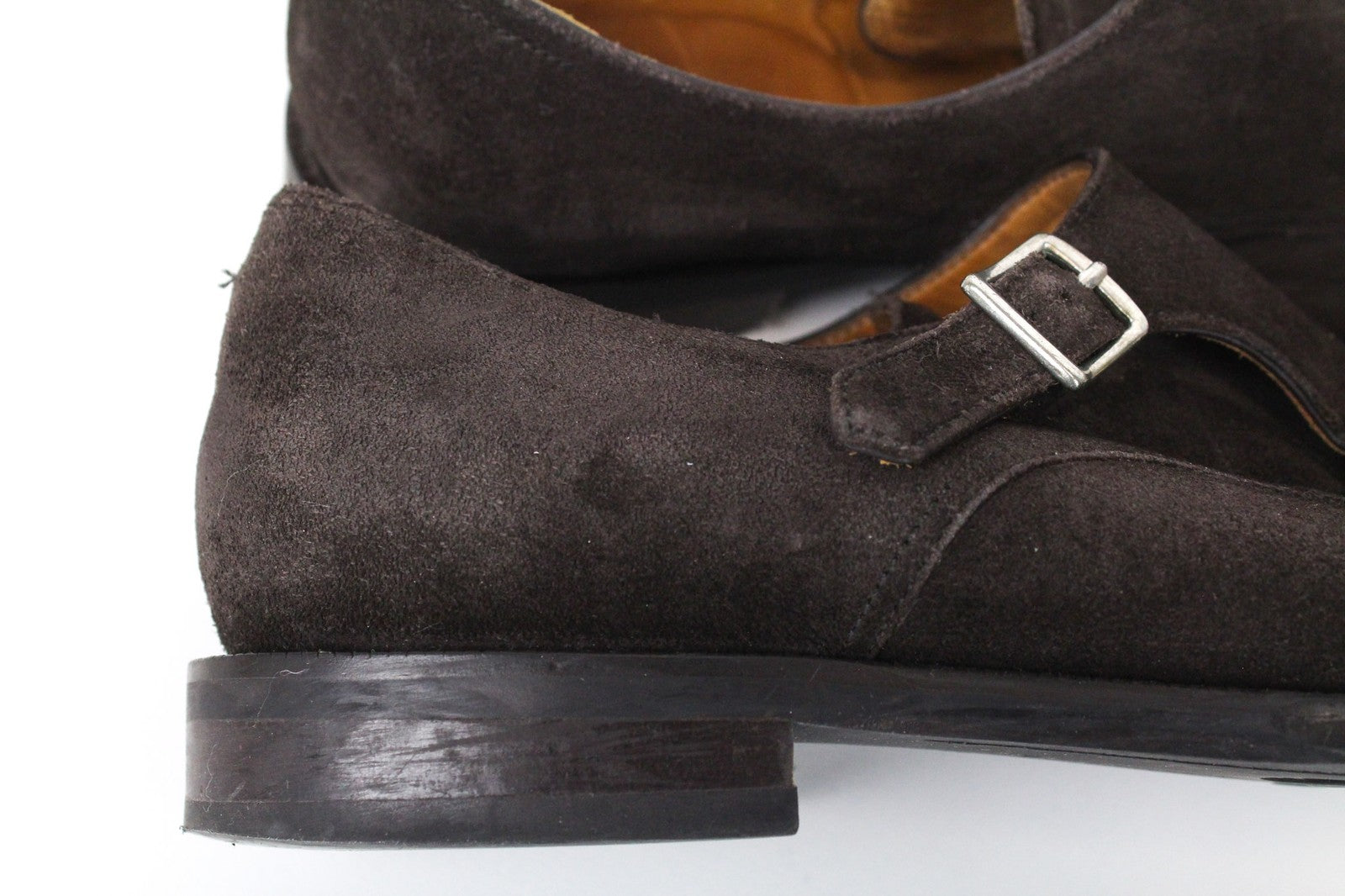 SUITSUPPLY Men's Shoes EU40.5 Dark Brown Suede Double Monk Formal Low-Top