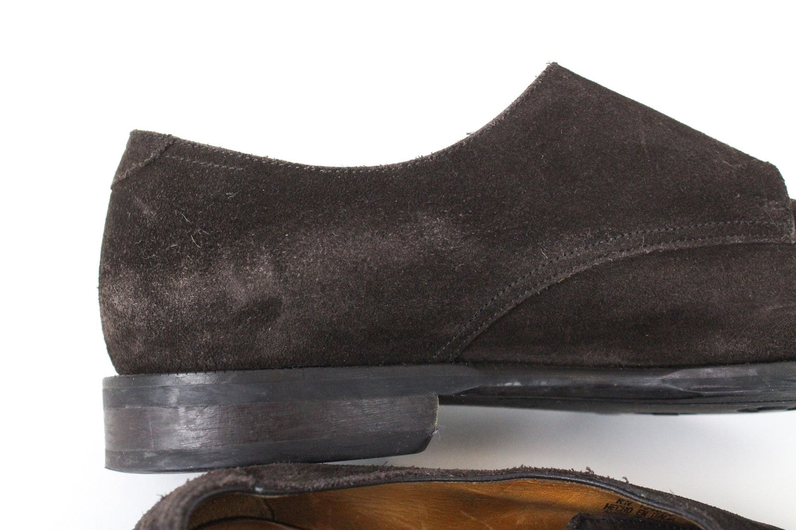 SUITSUPPLY Men's Shoes EU40.5 Dark Brown Suede Double Monk Formal Low-Top