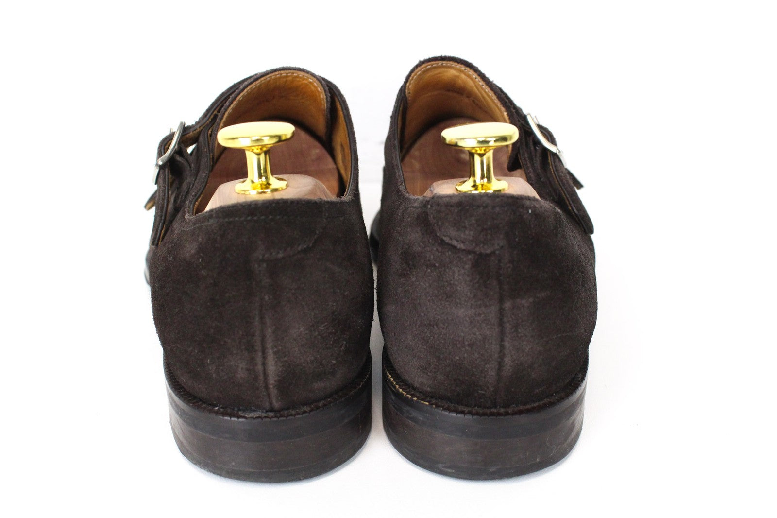 SUITSUPPLY Men's Shoes EU40.5 Dark Brown Suede Double Monk Formal Low-Top