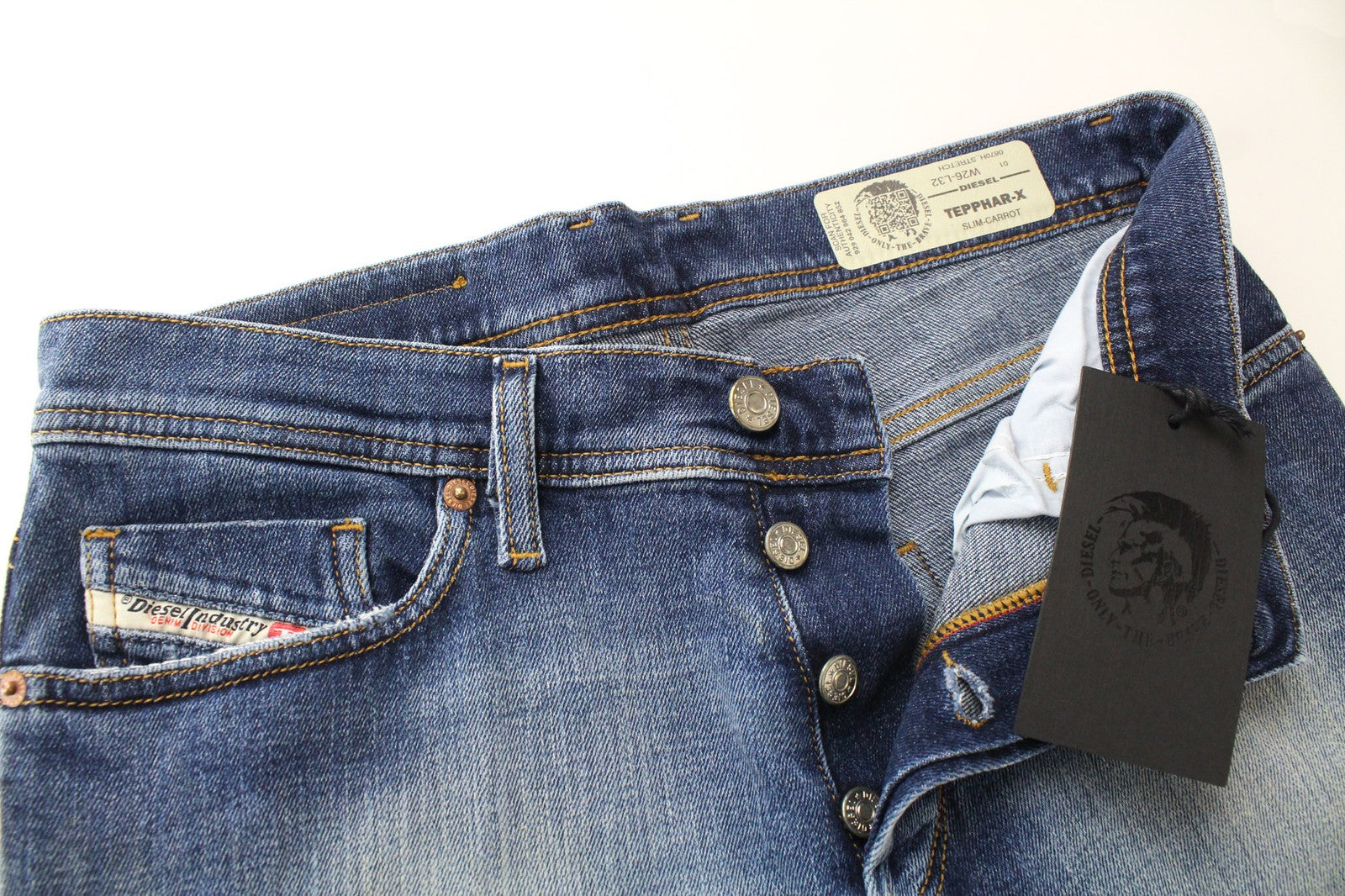 DIESEL Tepphar-X 0870H Men's Jeans W26/L32 Carrot Fit Blue Stretch Boys Denim