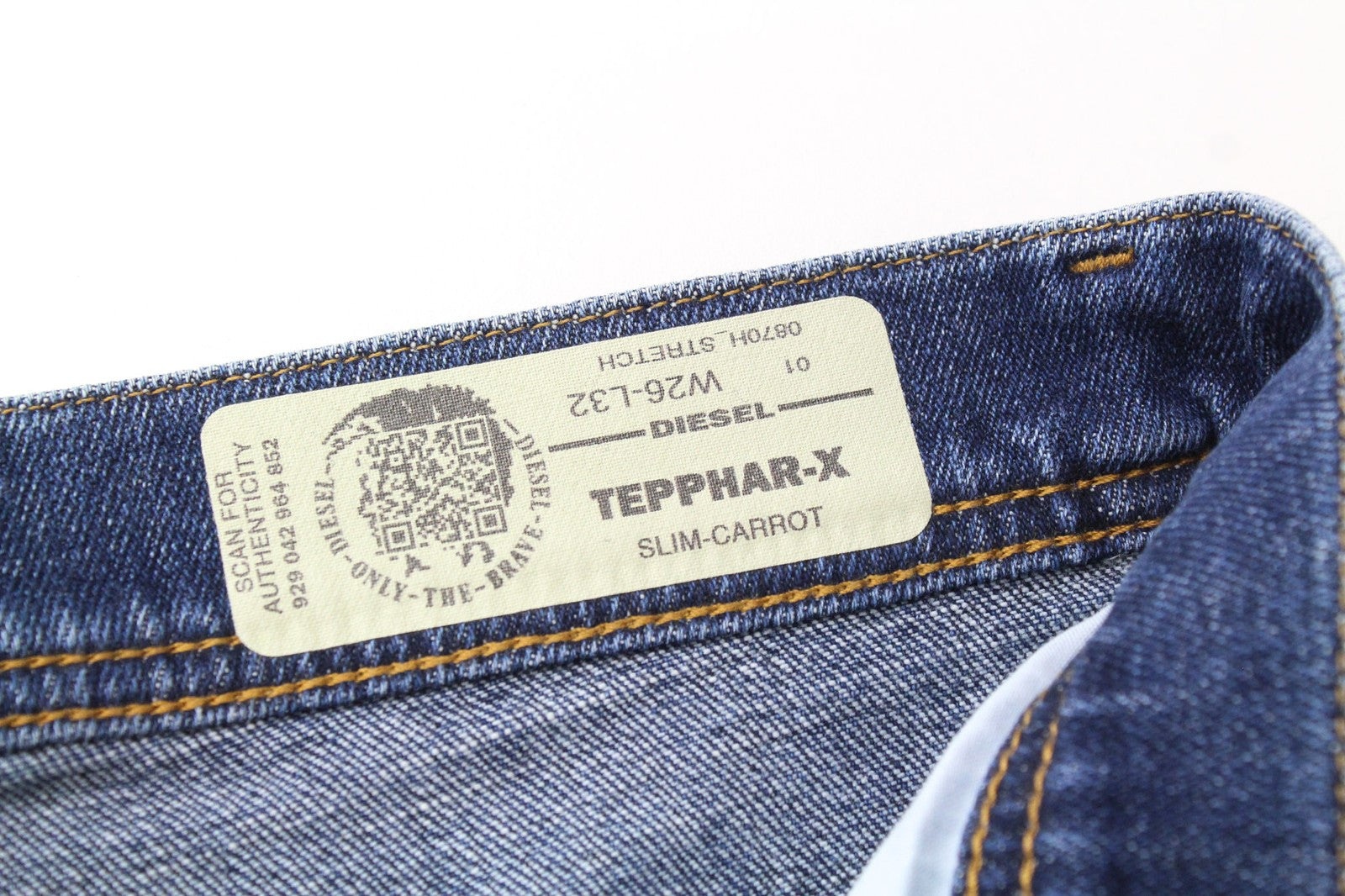 DIESEL Tepphar-X 0870H Men's Jeans W26/L32 Carrot Fit Blue Stretch Boys Denim