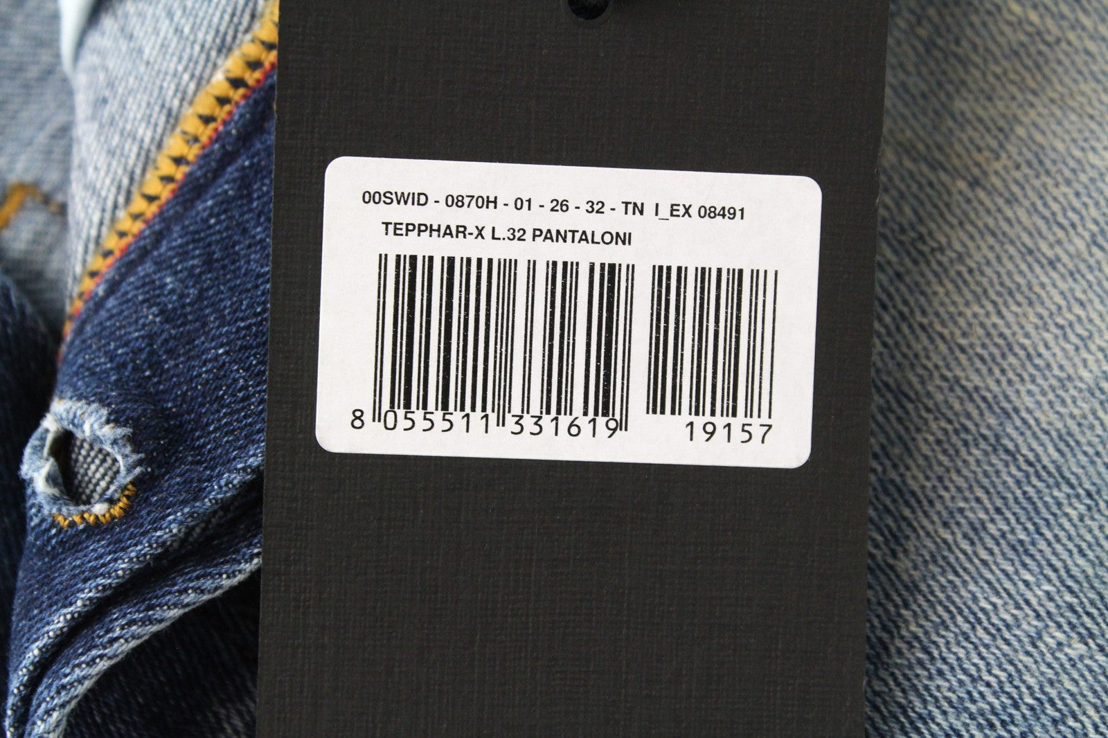 DIESEL Tepphar-X 0870H Men's Jeans W26/L32 Carrot Fit Blue Stretch Boys Denim