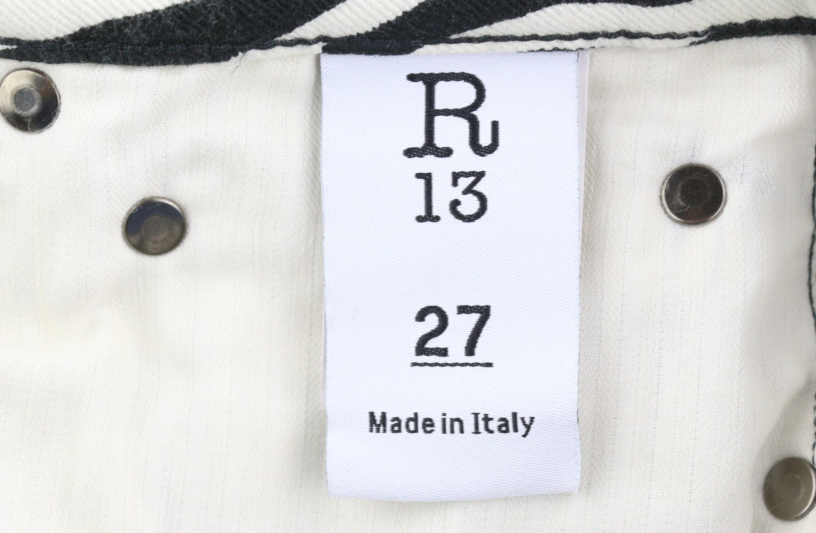 R13 Alison Skinny Women Jeans 27 Zebra Print Zipper Casual Denim Logo RRP€599