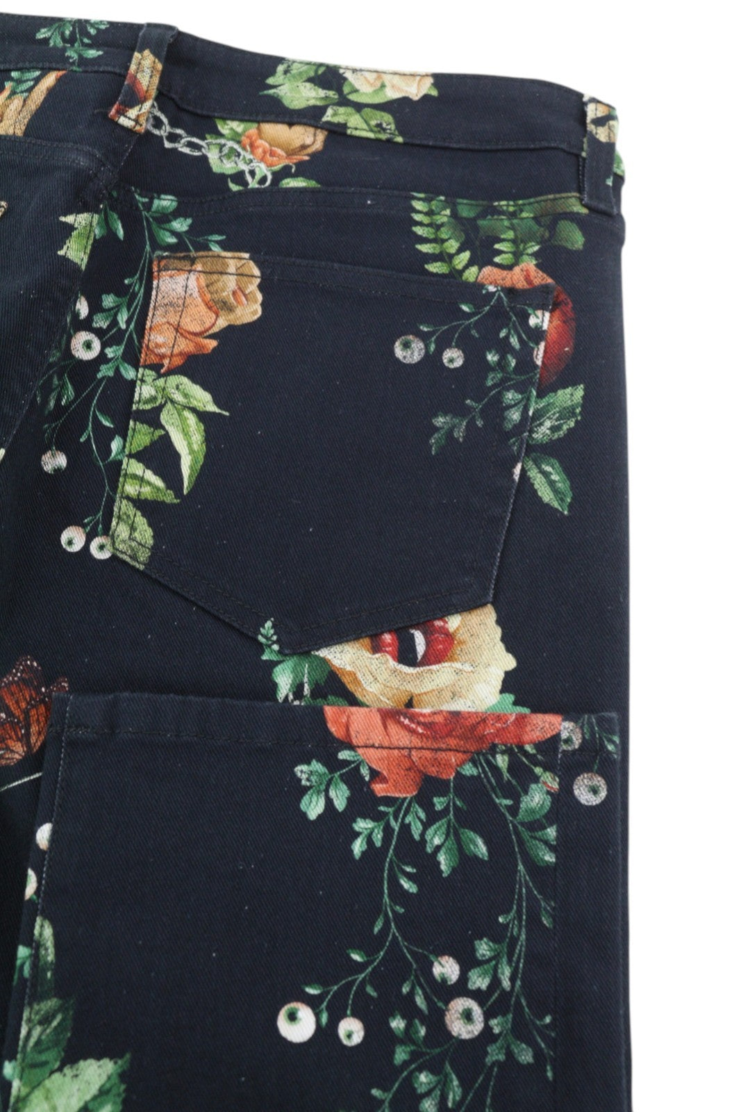 R13 Damon Overall Women Jeans 27 Ecru Linen Tinto Old Floral Print Ankle Cropped