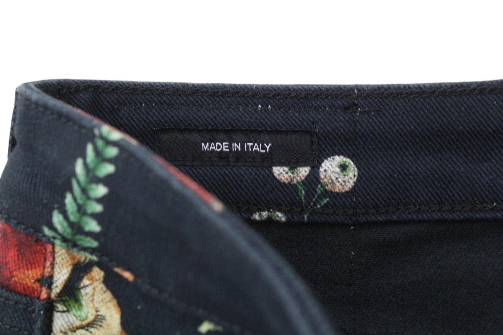 R13 Kick Fit Women Jeans 28 Useless Treasueres Black Floral Print Ankle Cropped