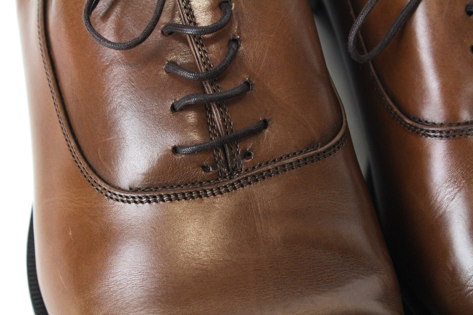 SUITSUPPLY Men's Shoes EU44.5 Brown Leather Oxford Laced Low-Top Classic Dress