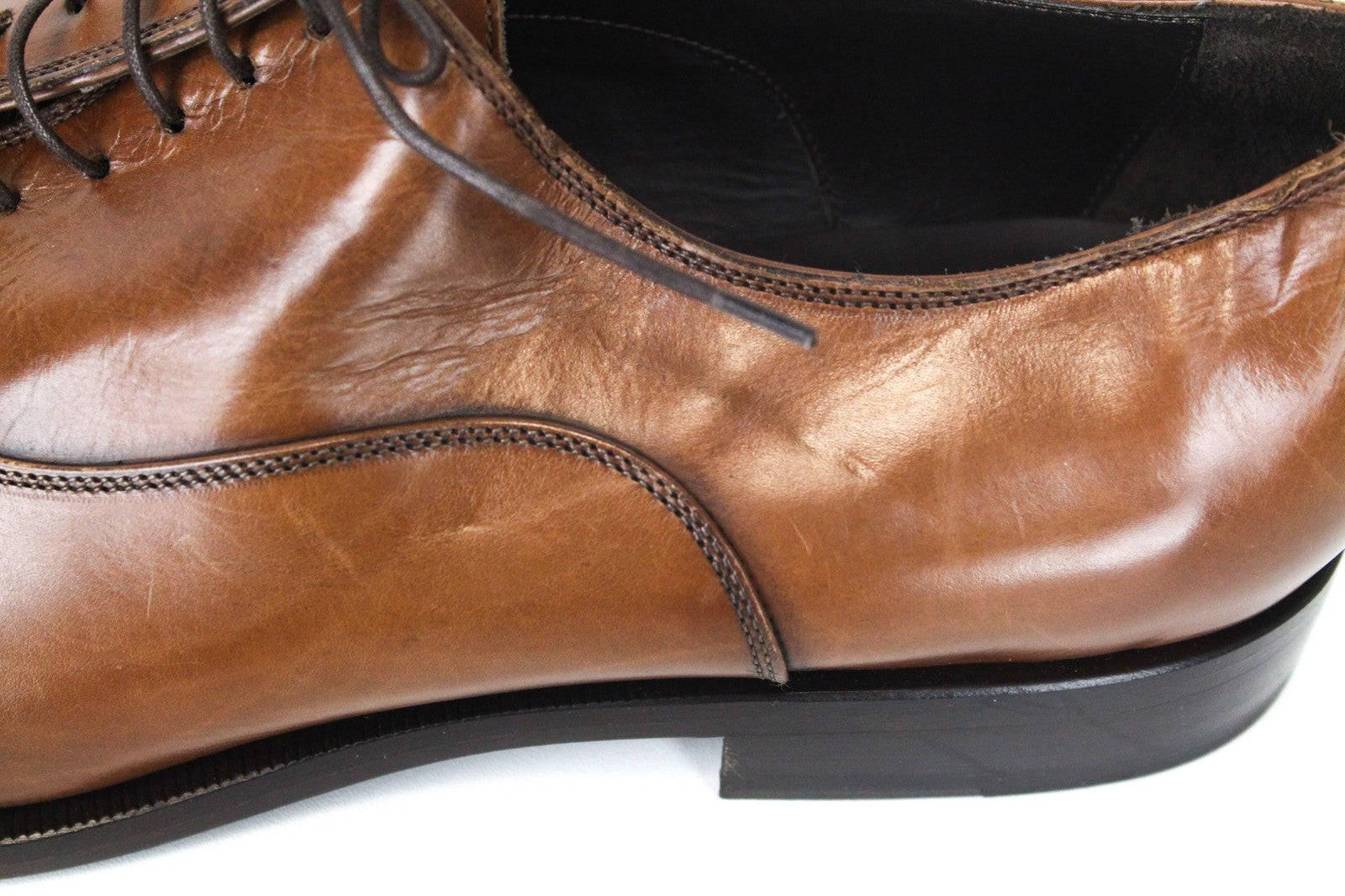 SUITSUPPLY Men's Shoes EU44.5 Brown Leather Oxford Laced Low-Top Classic Dress