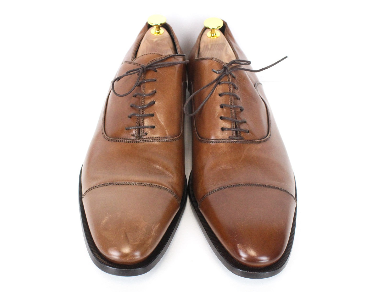 SUITSUPPLY Men's Shoes EU44.5 Brown Leather Oxford Laced Low-Top Classic Dress