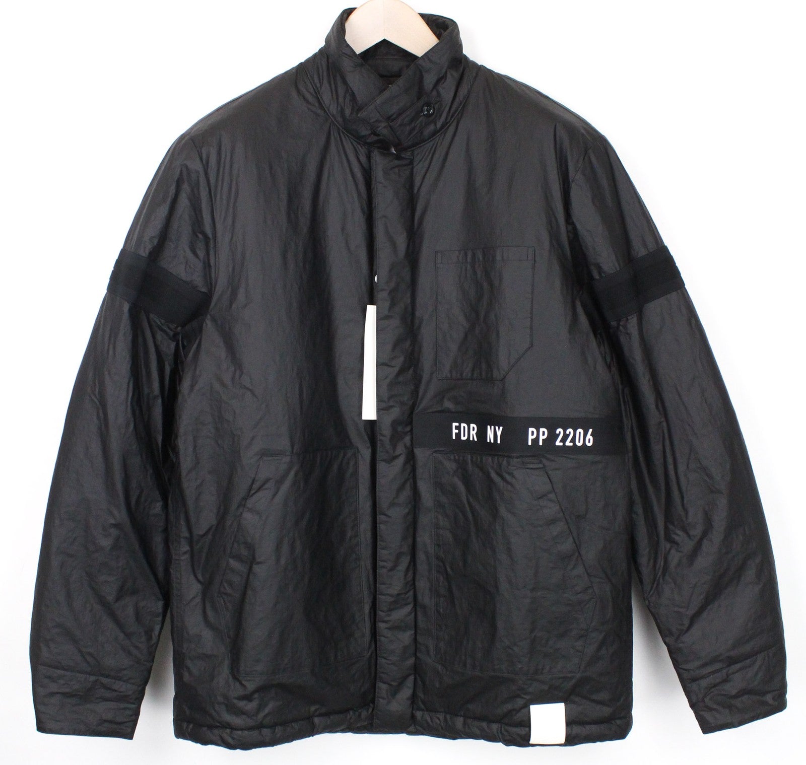 REPLAY Men's Jacket 2XL Black Zip Snaps Long Sleeve Single-Breast with Logo