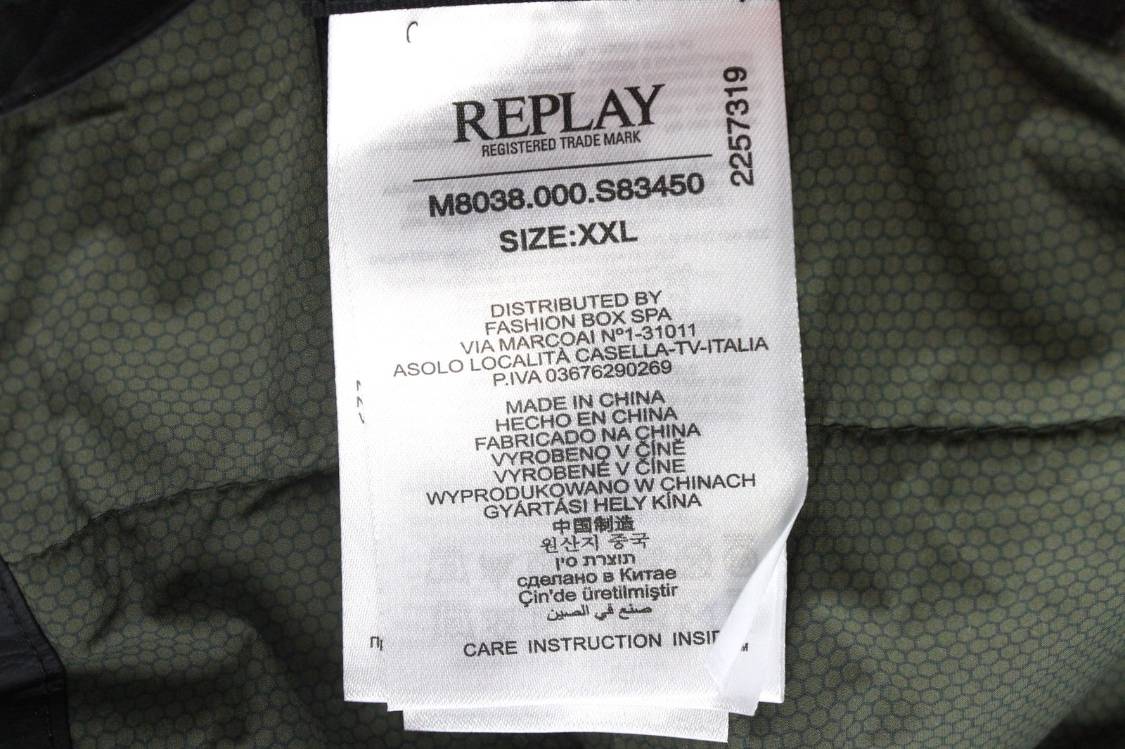 REPLAY Men's Jacket 2XL Black Zip Snaps Long Sleeve Single-Breast with Logo