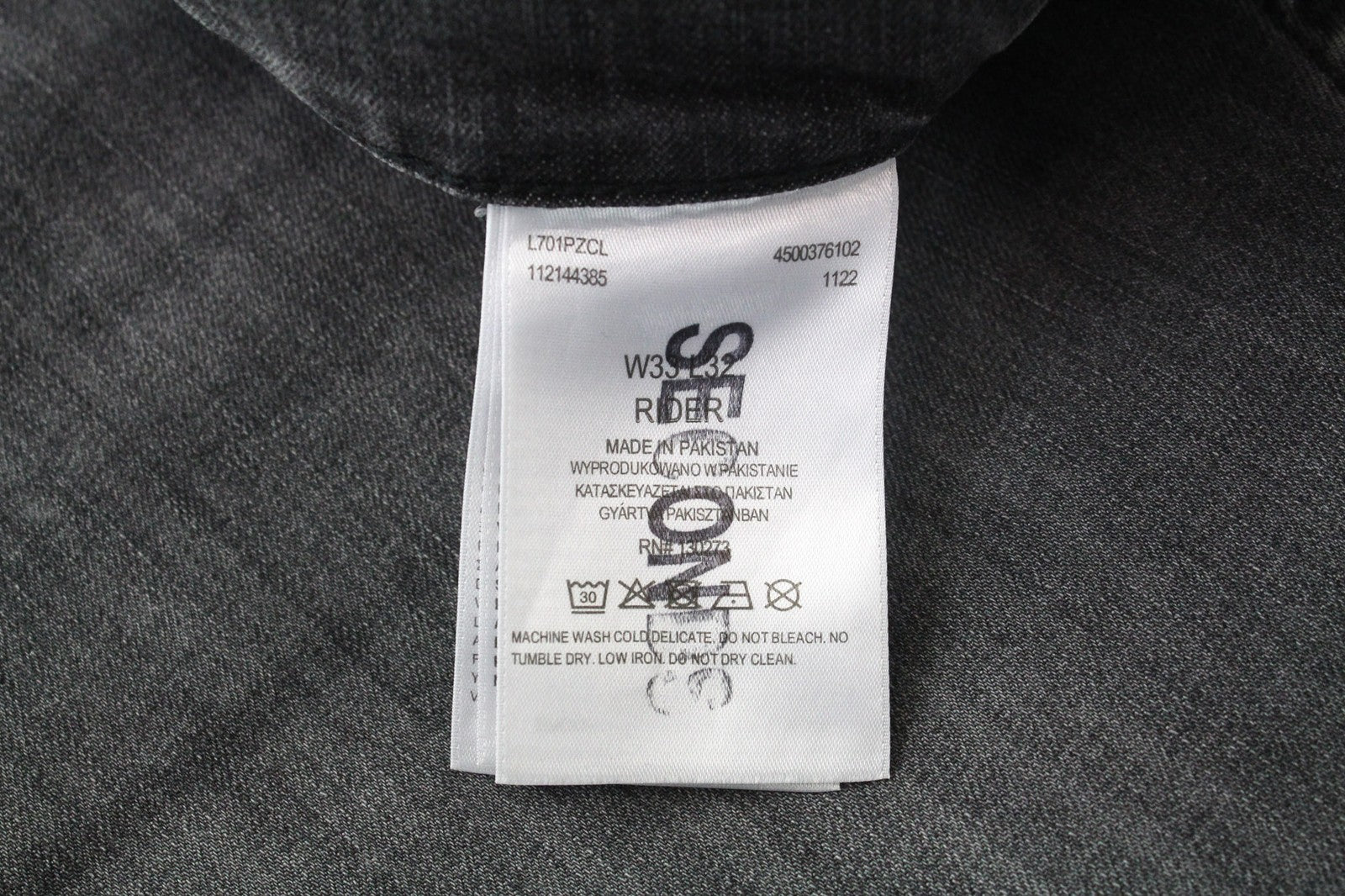 LEE Rider Men Jeans W33/L32 Grey Slim Fit Zip Fly Stretch Cotton Denim Style