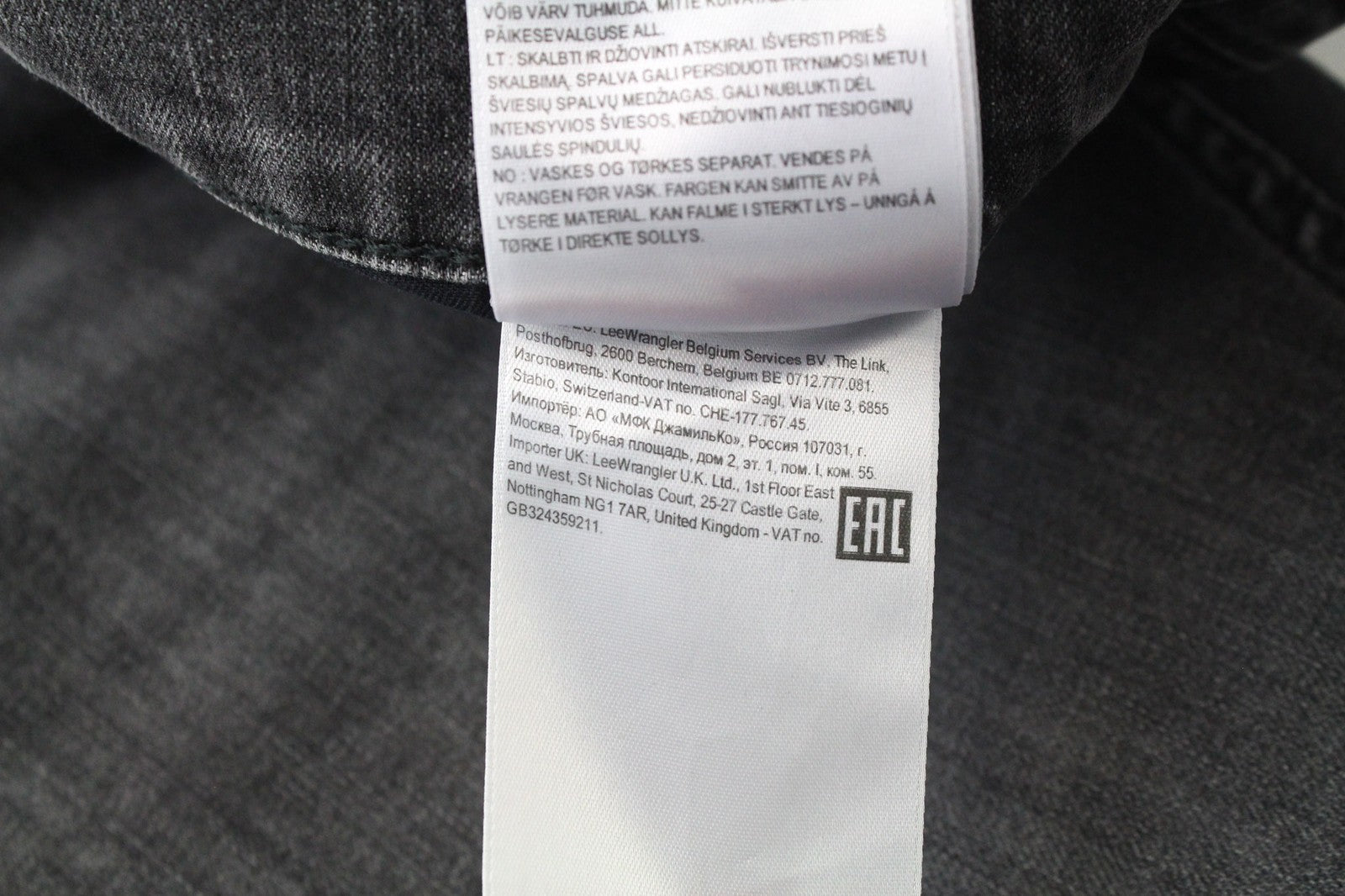 LEE Rider Men Jeans W33/L32 Grey Slim Fit Zip Fly Stretch Cotton Denim Style