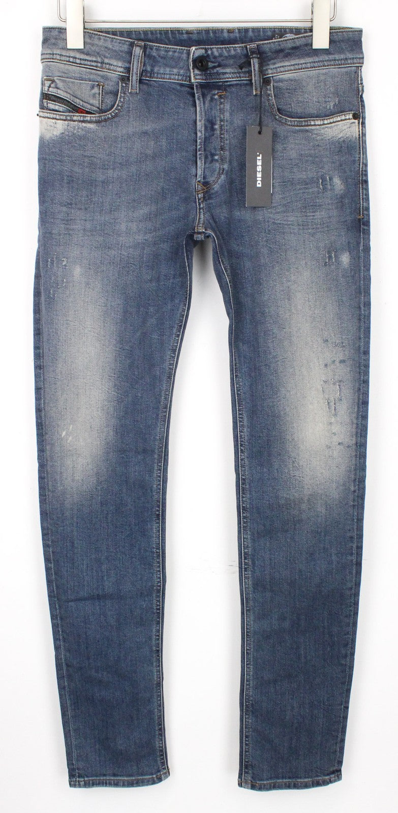 DIESEL Sleenker 069FI Men's Jeans W29/L32 Skinny Fit Washed Blue Stretch Cotton