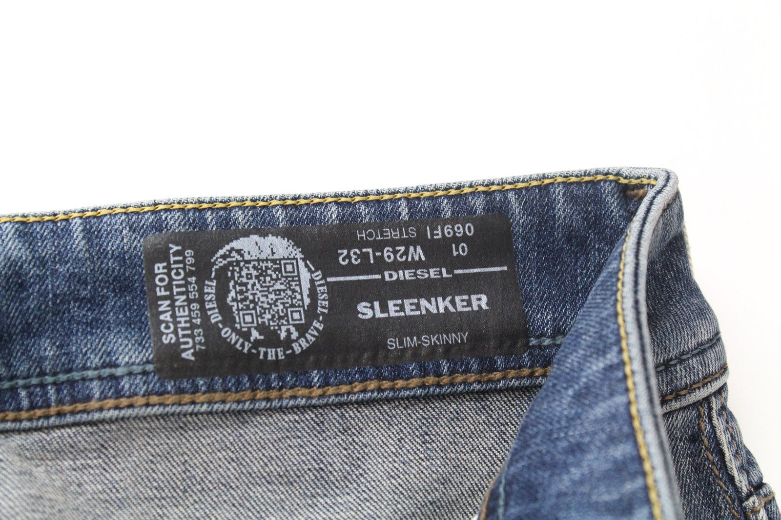 DIESEL Sleenker 069FI Men's Jeans W29/L32 Skinny Fit Washed Blue Stretch Cotton