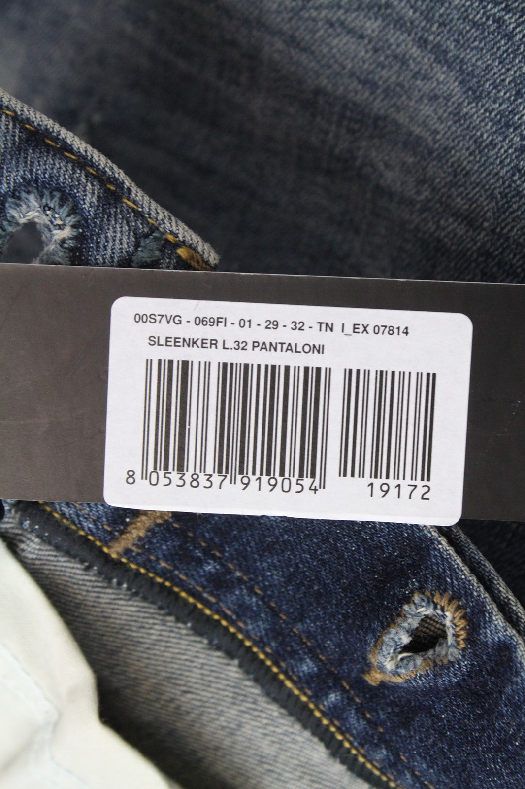 DIESEL Sleenker 069FI Men's Jeans W29/L32 Skinny Fit Washed Blue Stretch Cotton