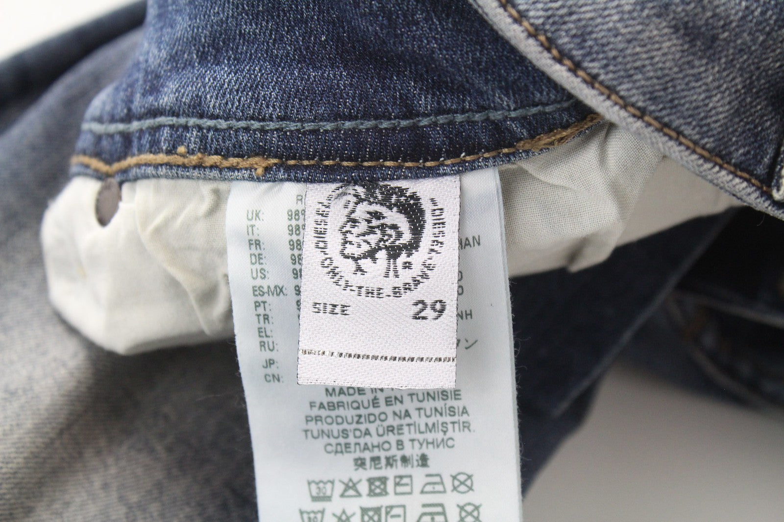 DIESEL Sleenker 069FI Men's Jeans W29/L32 Skinny Fit Washed Blue Stretch Cotton