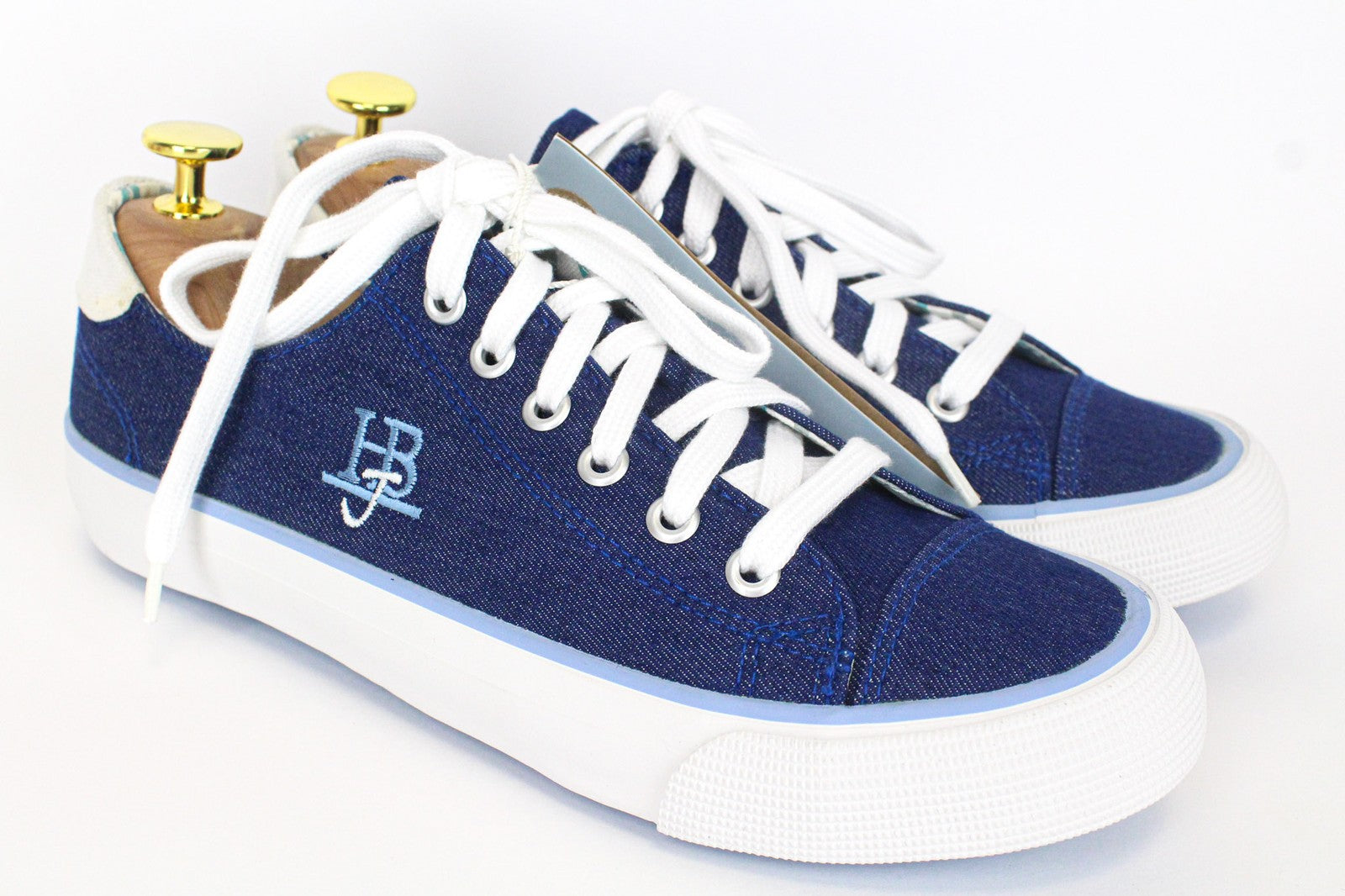 HARMONT & BLAINE Men's Sneakers EU40 Blue Low-Top Lace-Up Denim-Like Classic