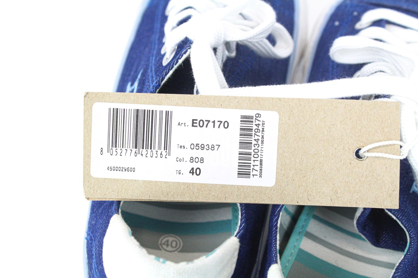 HARMONT & BLAINE Men's Sneakers EU40 Blue Low-Top Lace-Up Denim-Like Classic