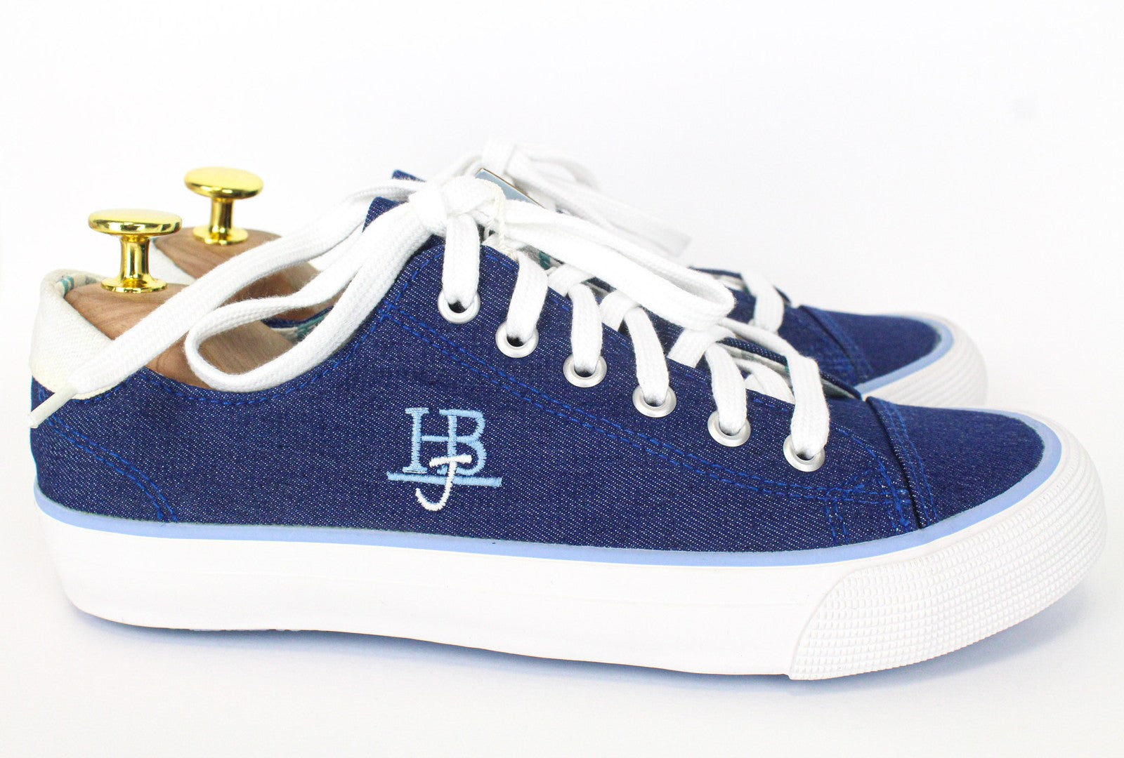 HARMONT & BLAINE Men's Sneakers EU40 Blue Low-Top Lace-Up Denim-Like Classic