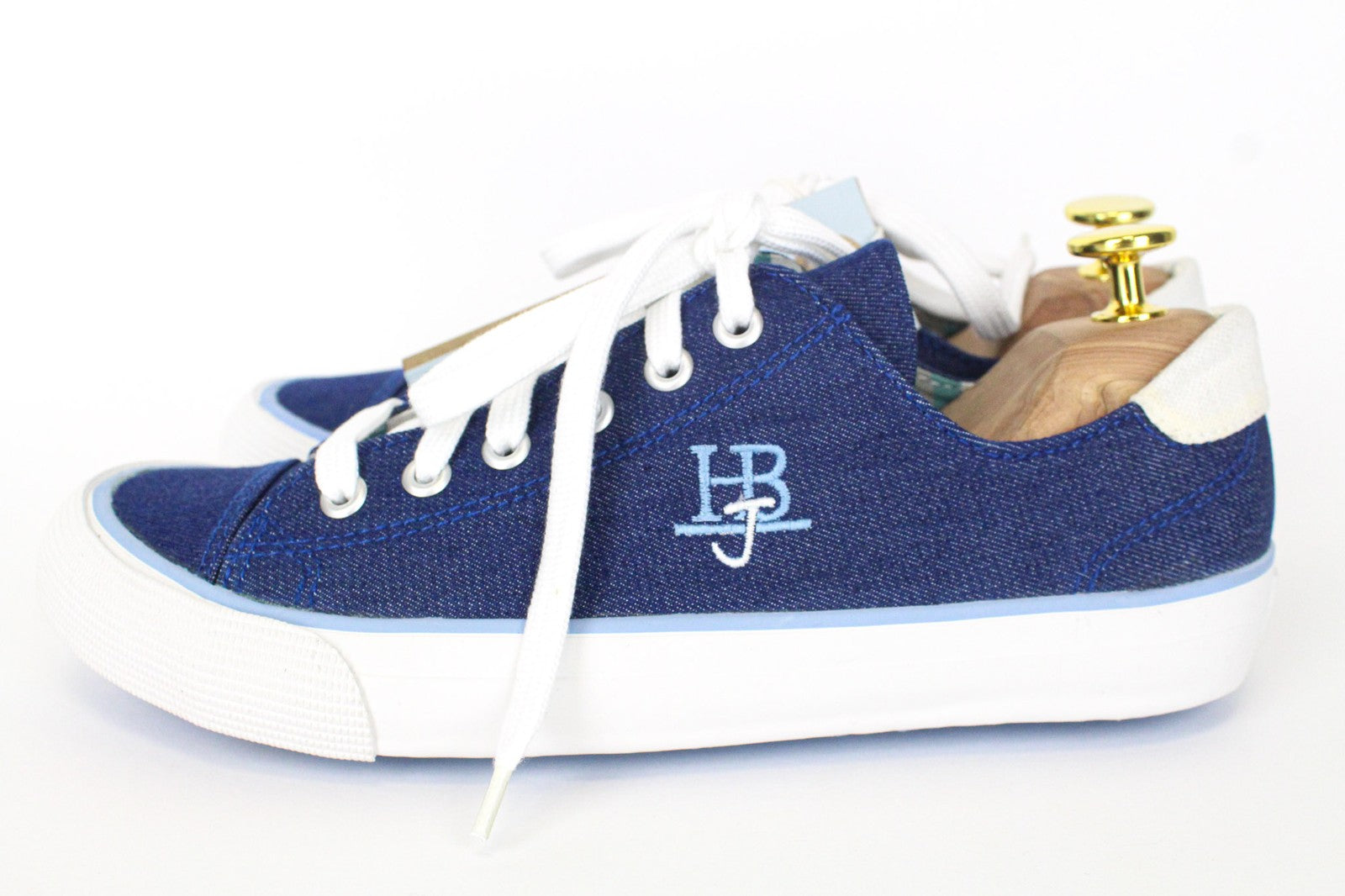 HARMONT & BLAINE Men's Sneakers EU40 Blue Low-Top Lace-Up Denim-Like Classic