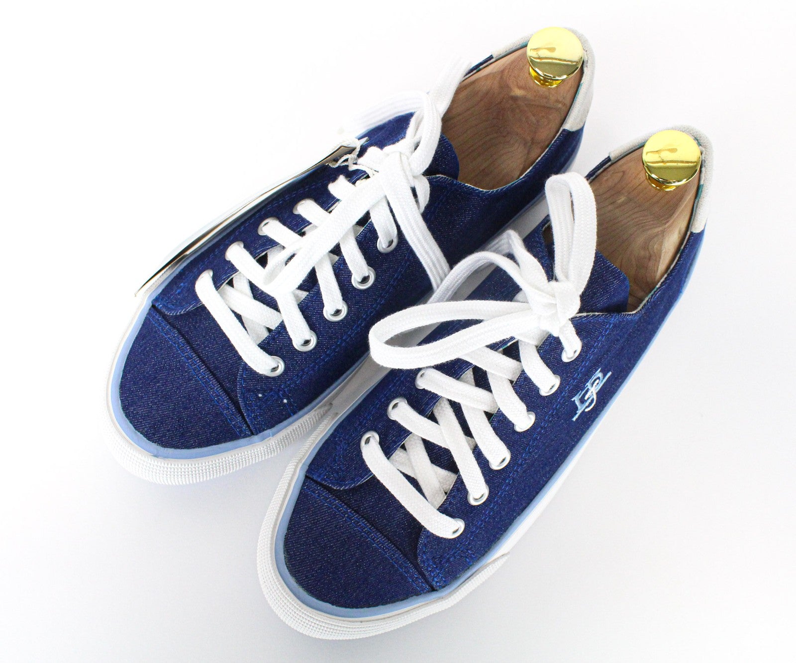 HARMONT & BLAINE Men's Sneakers EU40 Blue Low-Top Lace-Up Denim-Like Classic