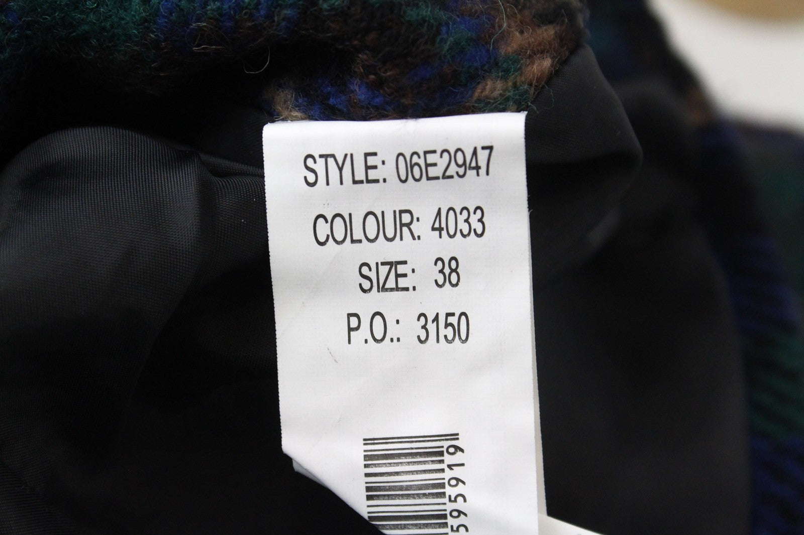 DESIGUAL Mula Women's Coat EU 38 Blue Check Wool Blend Logo Detail Embroidered