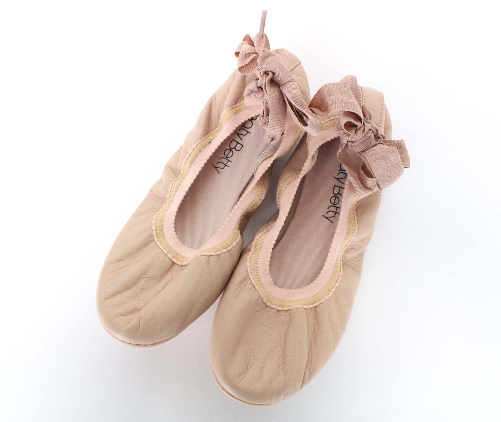 SWEATY BETTY Prima Ballet Flat Women Shoes EU38 (5) Pink Leather Ballet Style