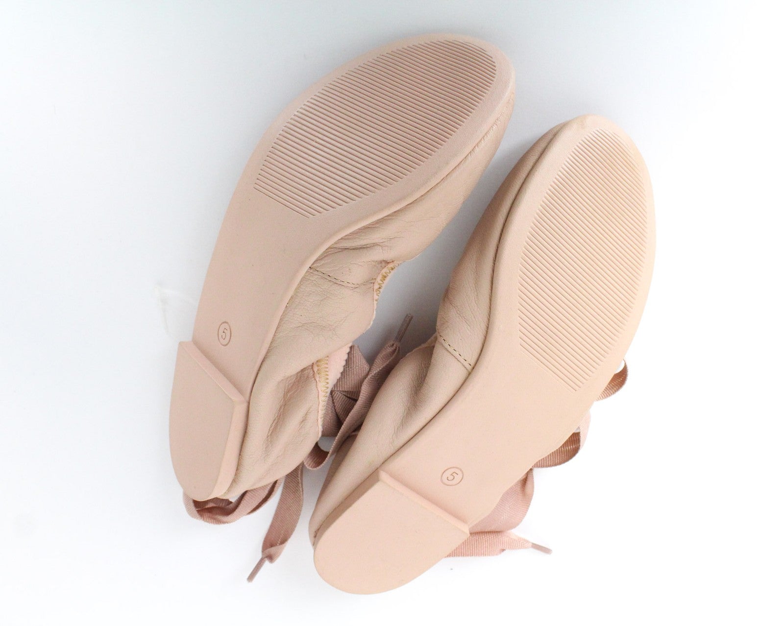 SWEATY BETTY Prima Ballet Flat Women Shoes EU38 (5) Pink Leather Ballet Style