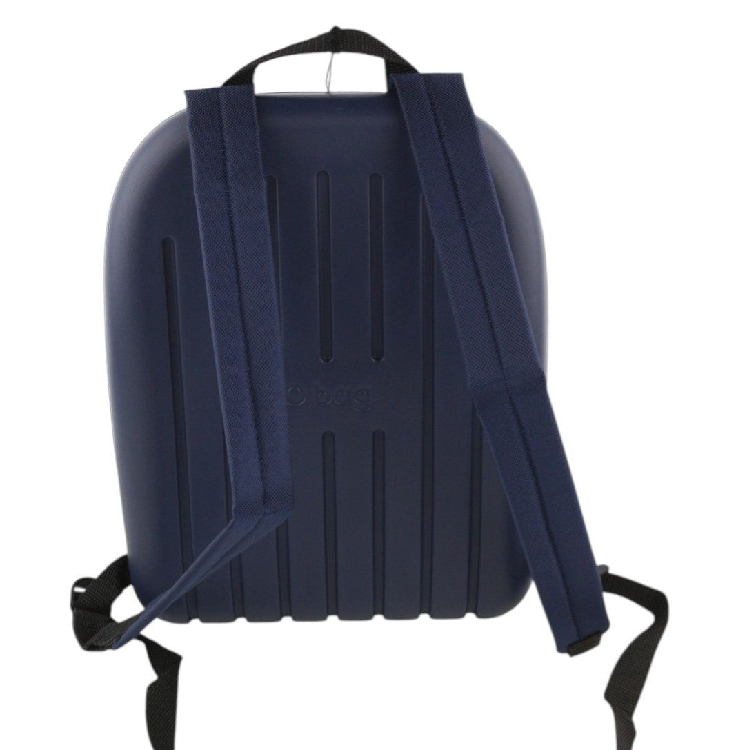 O BAG Women Bag OS Unisex Blue Round Zipper Front Double Handles Logos Backpack