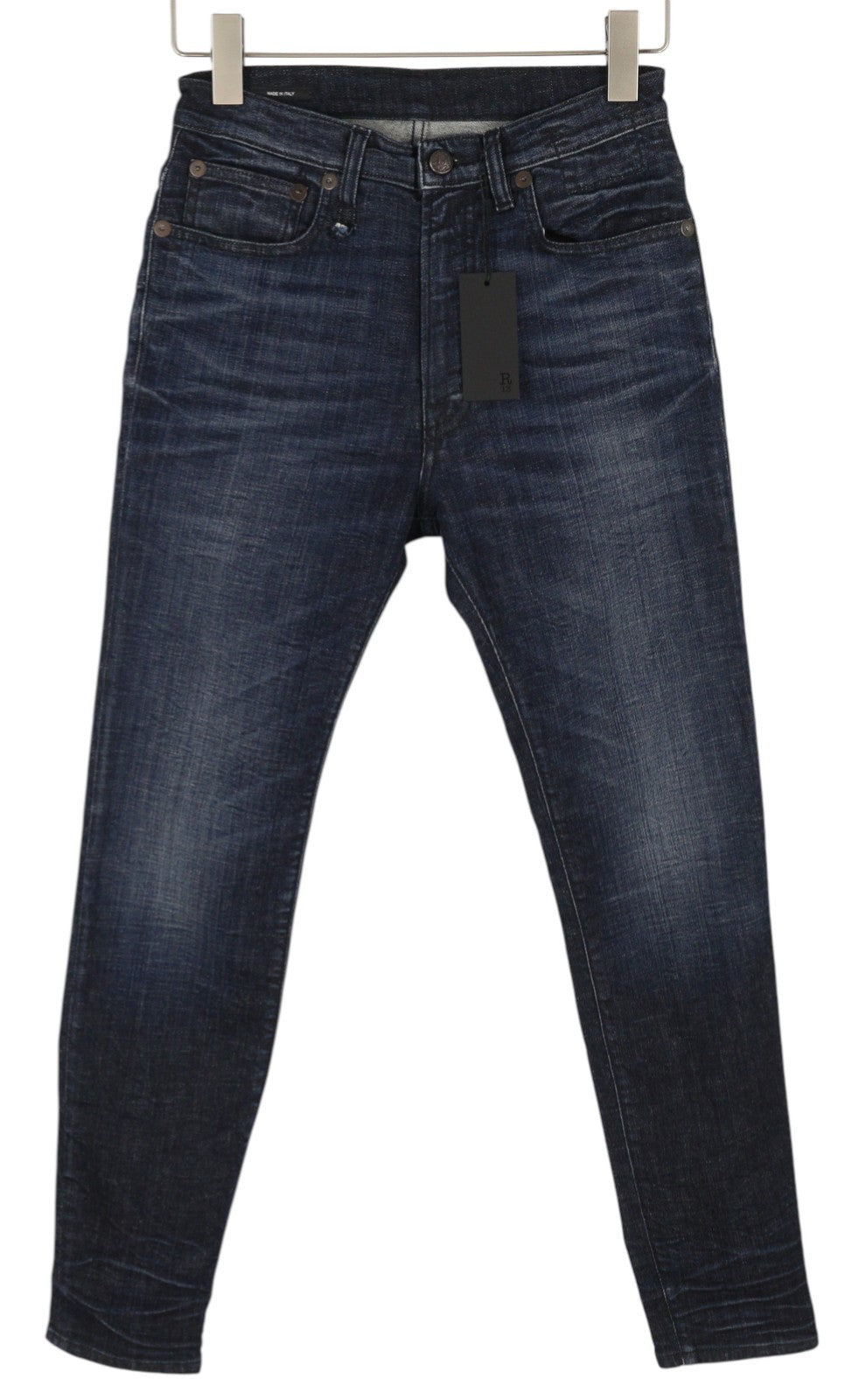 R13 High Rise Skinny Women Jeans 27 Howell Indigo Washed Faded Dark Blue RRP€475