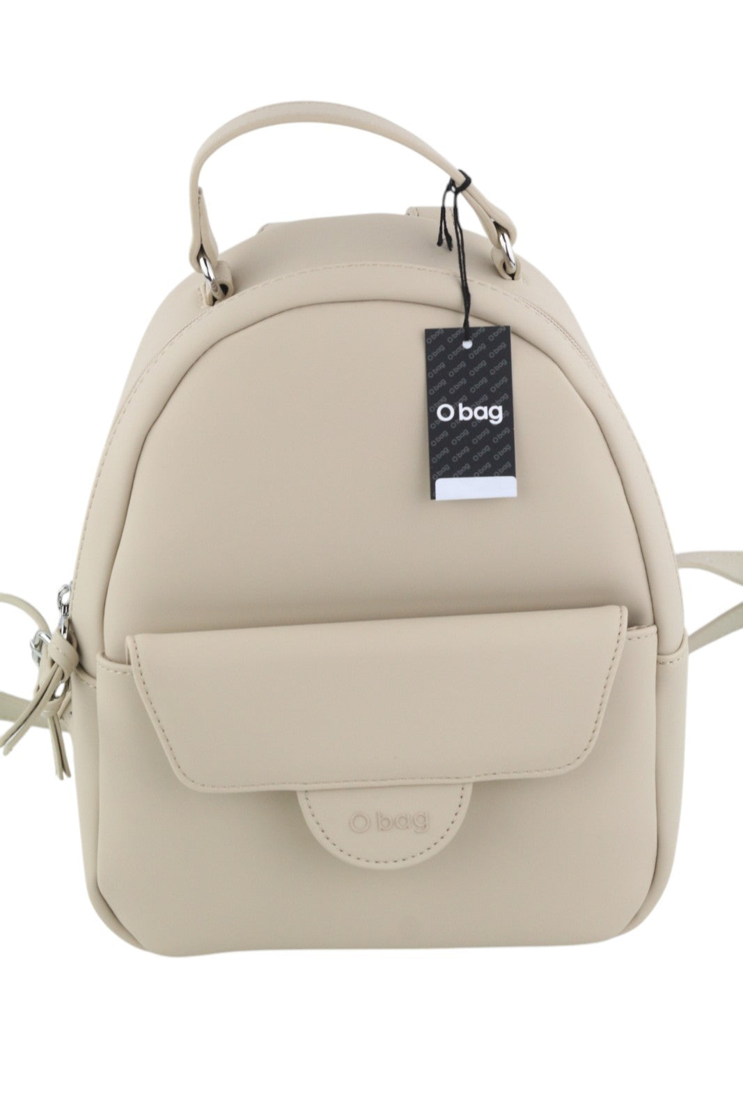 O BAG Sofia Women Bag OS Light Beige Double Handles Zipper Closure Logo Backpack
