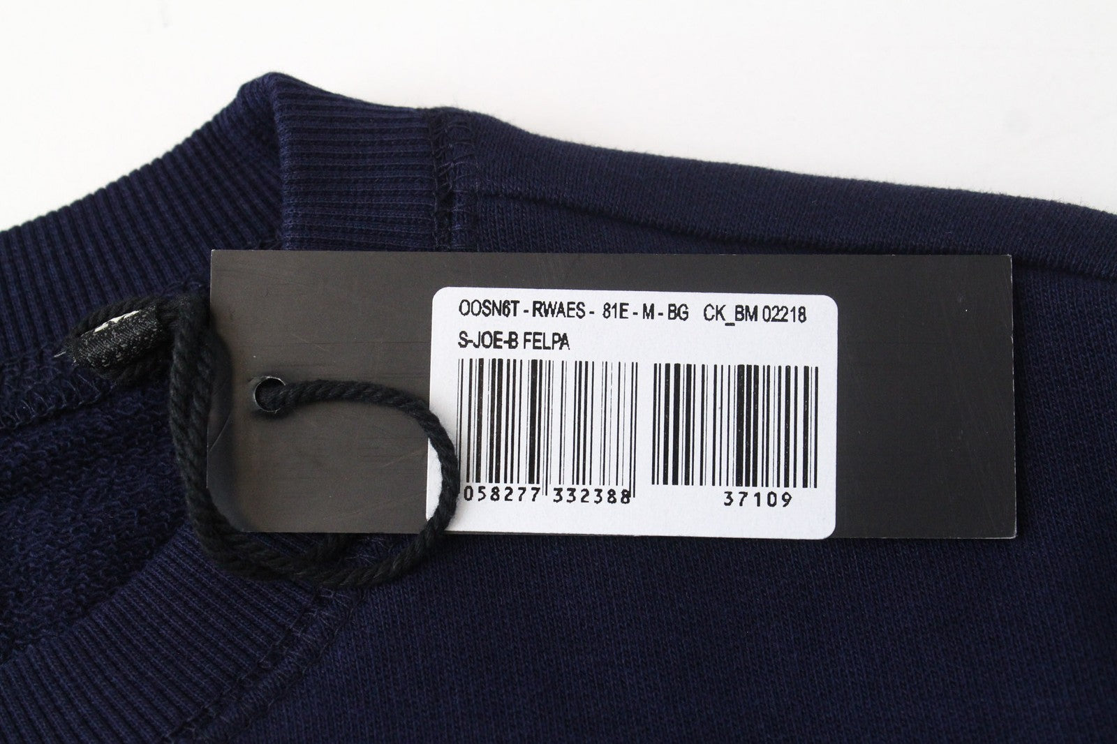 DIESEL S-Joe-B Felpa Mens Sweatshirt M Blue Logo Embroidered Crew Neck Fleece