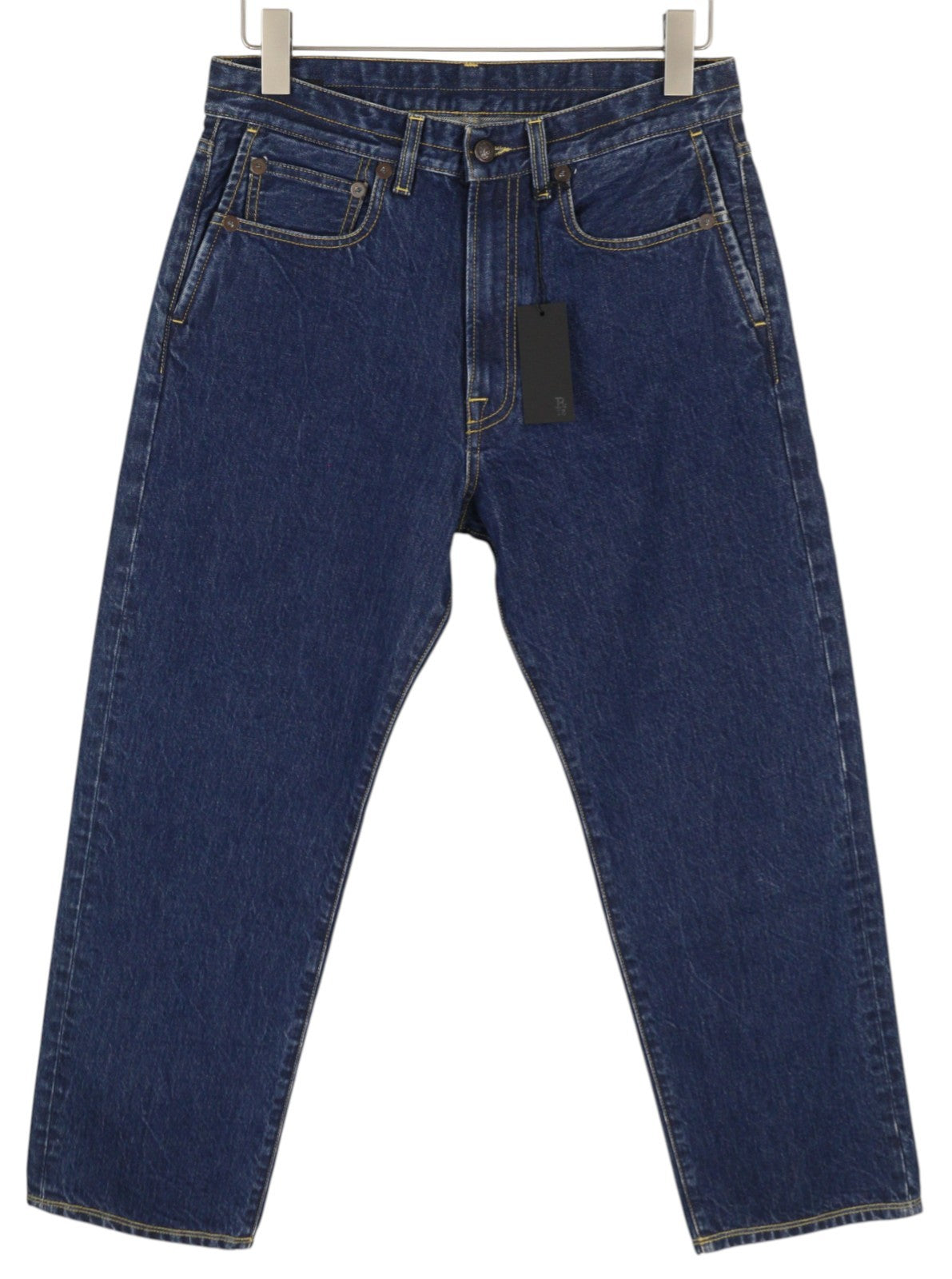 R13 Double Pocket Boyfriend Women Jeans 27 Rinse Wash Ankle Cropped Dark Blue