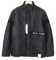 REPLAY Men's Jacket L Black Lined Zip Padded Casual Snapped Long Sleeve Coat