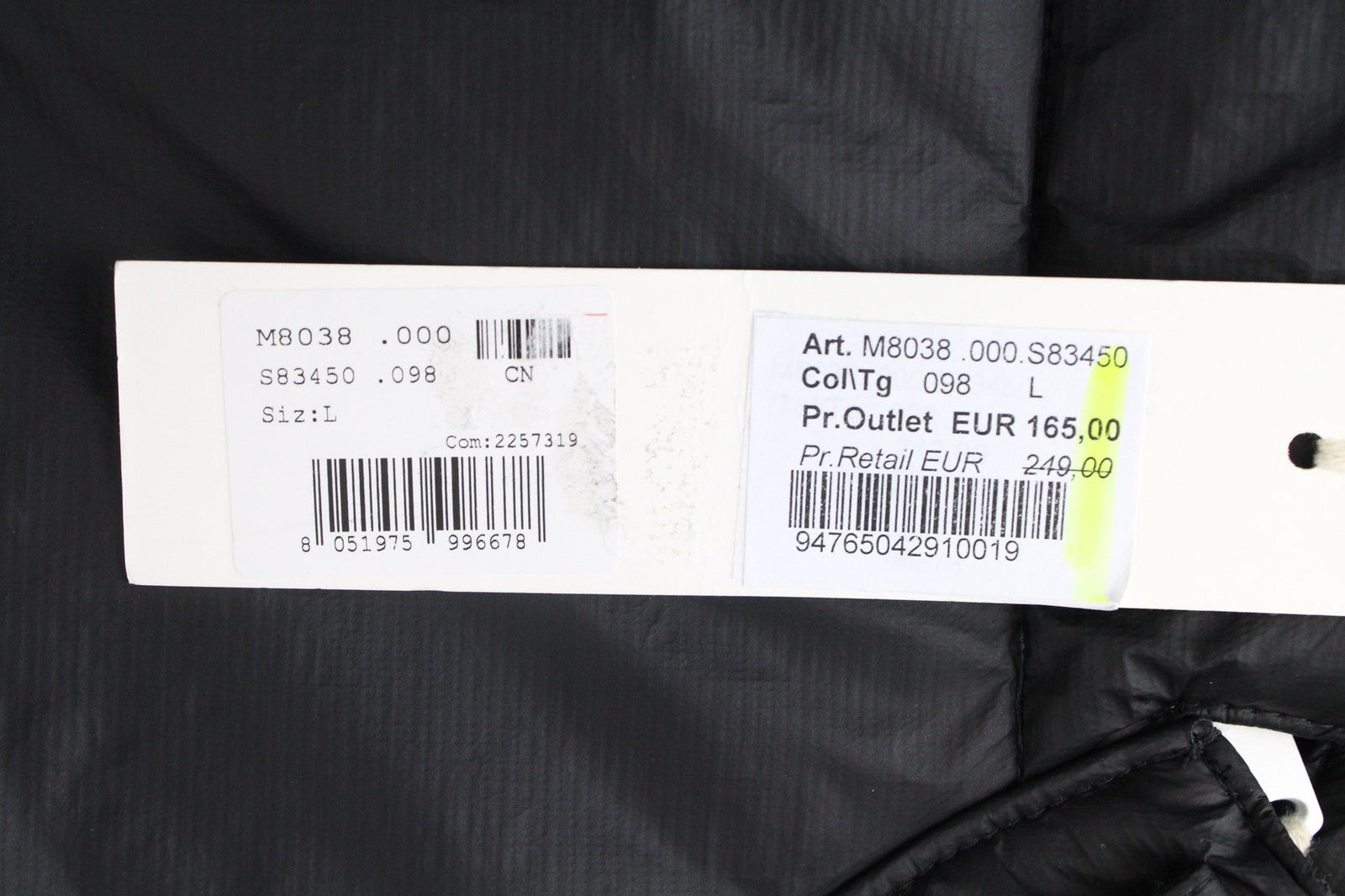 REPLAY Men's Jacket L Black Lined Zip Padded Casual Snapped Long Sleeve Coat