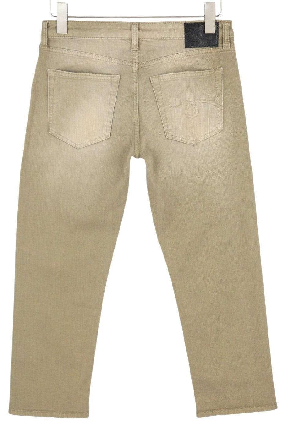 R13 Boy Straight Women Jeans 27 Pebble Stretch Ankle Cropped Faded Brown RRP€695