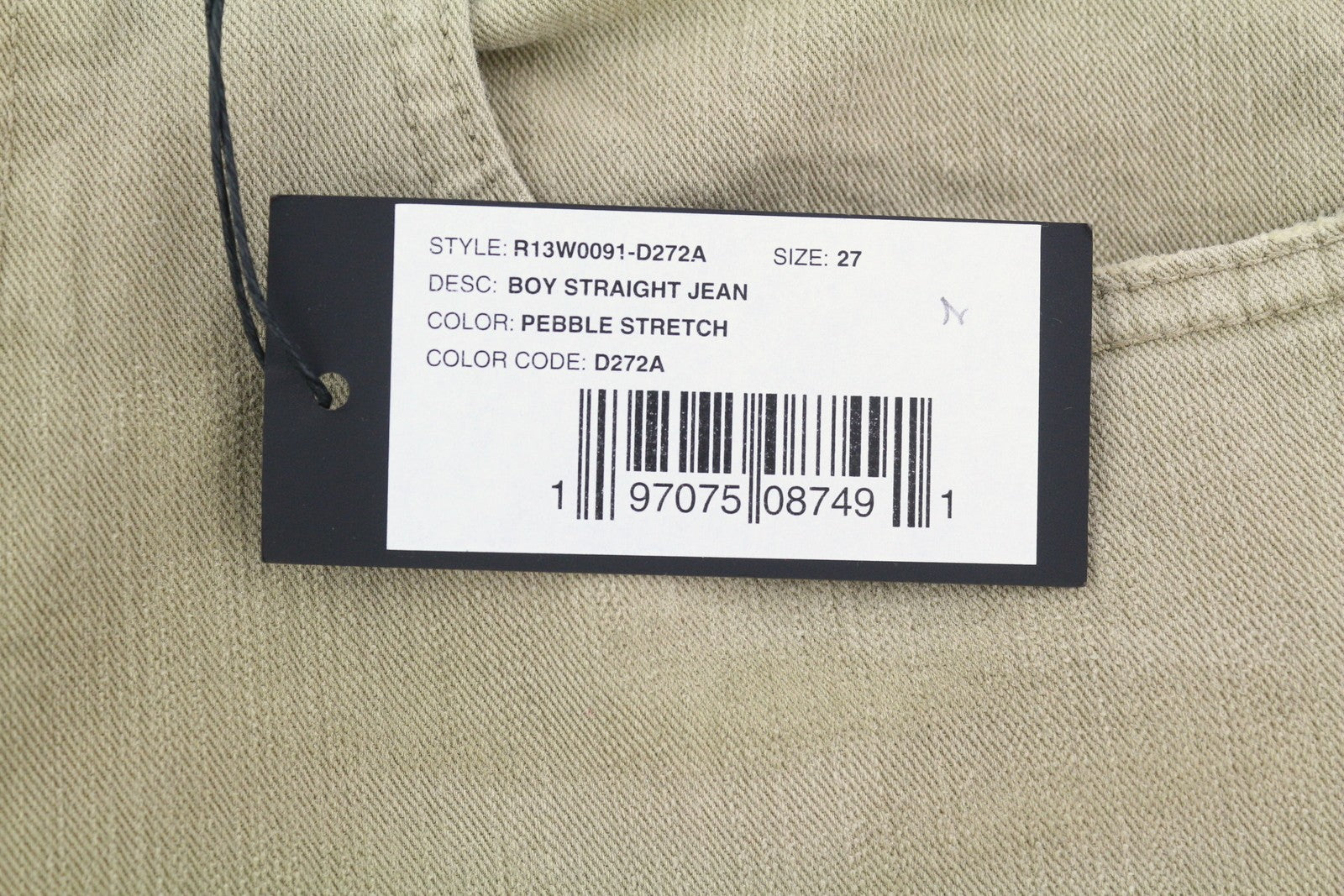 R13 Boy Straight Women Jeans 27 Pebble Stretch Ankle Cropped Faded Brown RRP€695