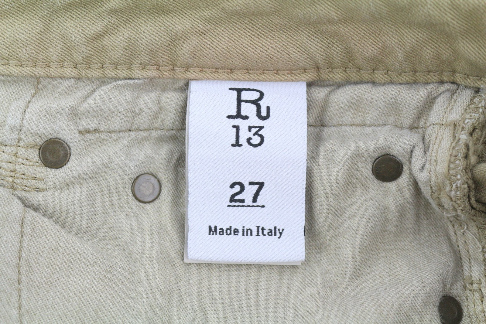 R13 Boy Straight Women Jeans 27 Pebble Stretch Ankle Cropped Faded Brown RRP€695