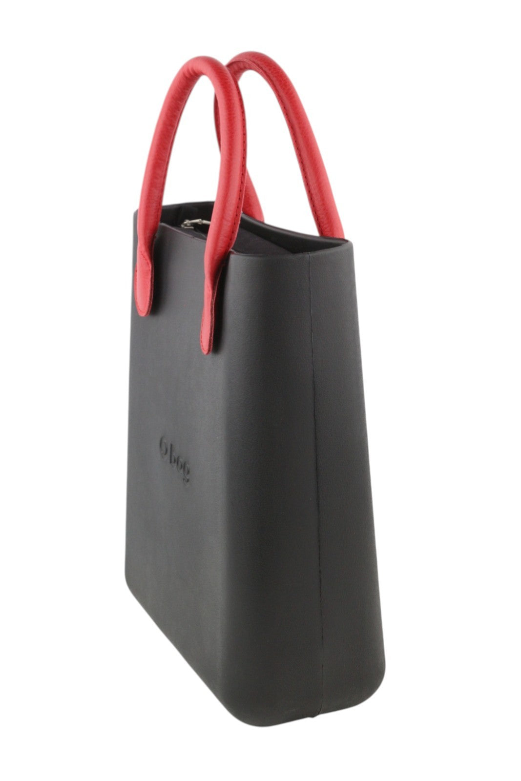 O BAG Chic Women Bag OS Black Textured Patterned Front With Inner Bag Dark Tote