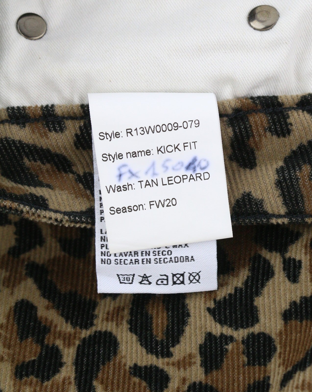 R13 Kick Fit Women Trousers 27 Tan Leopard Skinny Flared Cut Ankle Length Brown