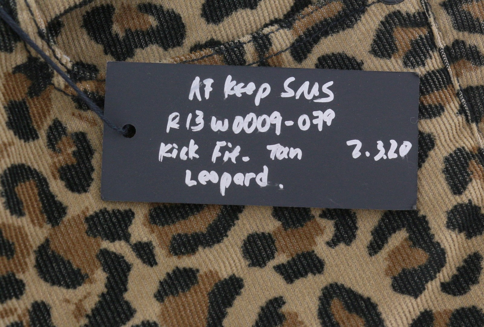 R13 Kick Fit Women Trousers 27 Tan Leopard Skinny Flared Cut Ankle Length Brown