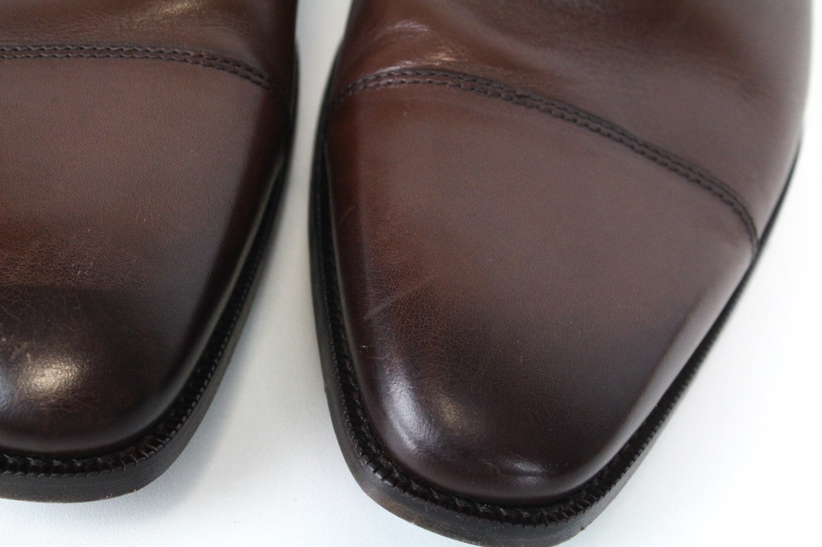 SUITSUPPLY Men's Formal Shoes EU44 Brown Leather Lace-Up Low-Top Classic Style