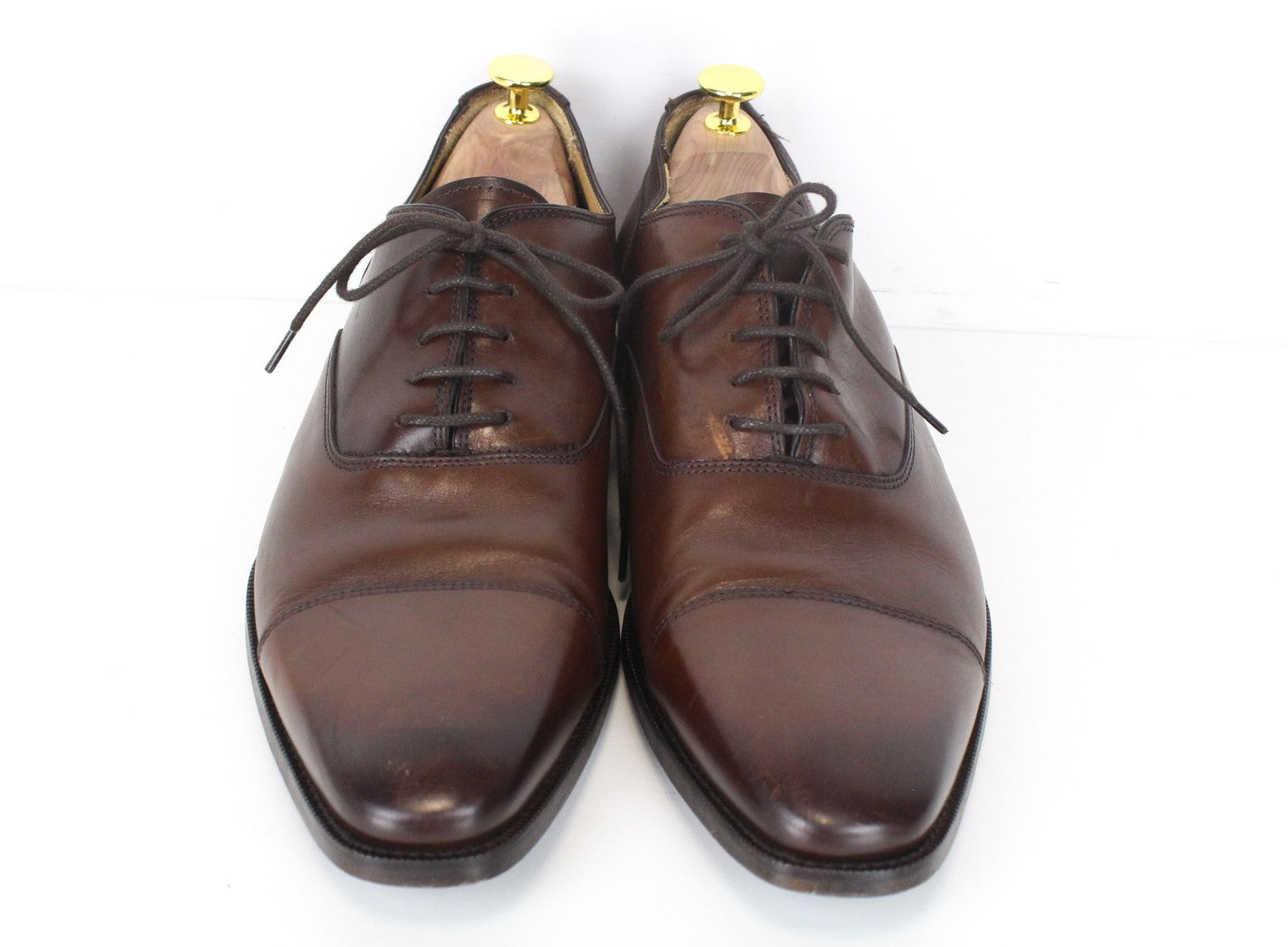 SUITSUPPLY Men's Formal Shoes EU44 Brown Leather Lace-Up Low-Top Classic Style