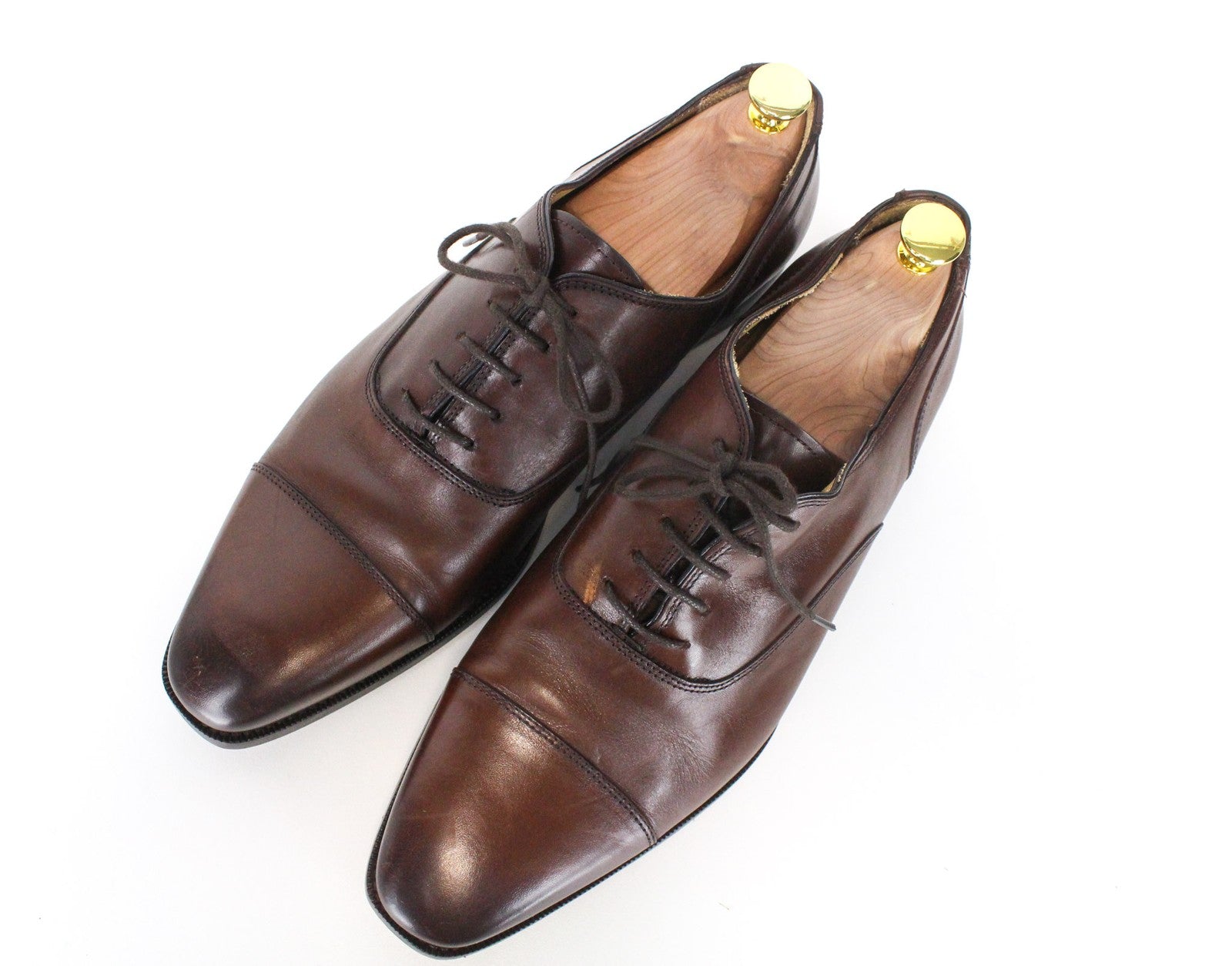 SUITSUPPLY Men's Formal Shoes EU44 Brown Leather Lace-Up Low-Top Classic Style