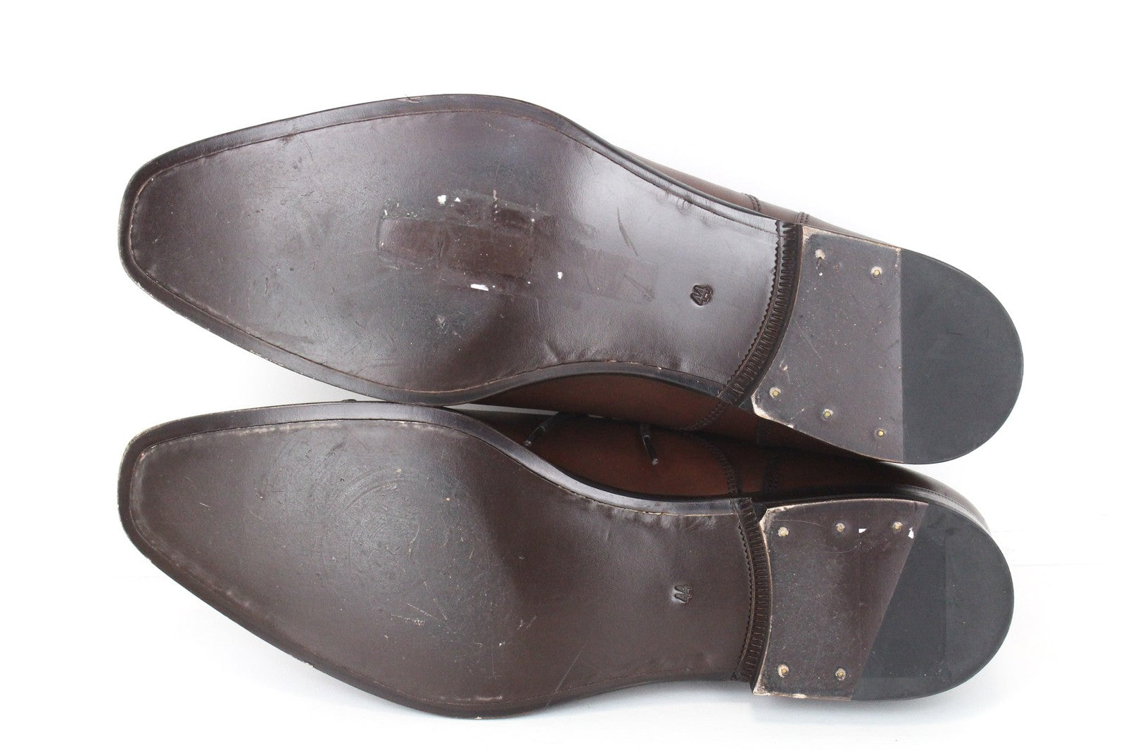 SUITSUPPLY Men's Formal Shoes EU44 Brown Leather Lace-Up Low-Top Classic Style