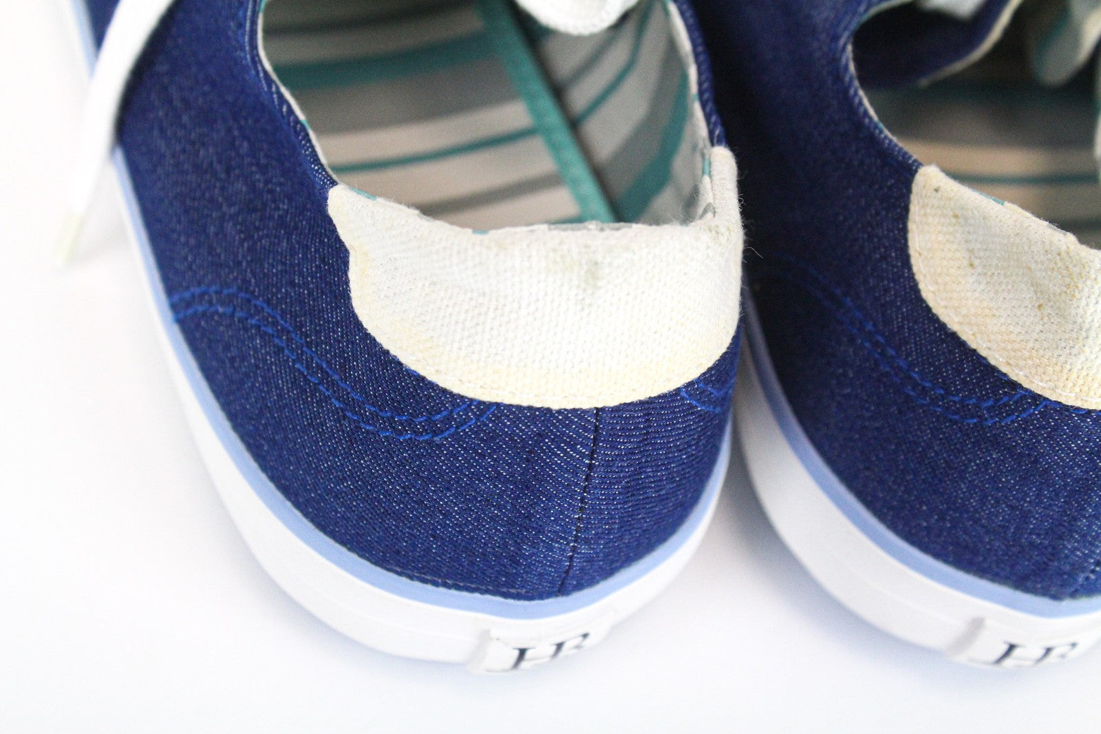 HARMONT & BLAINE Men's Sneakers EU44 Blue Denim-Like Low-Top Embroidered Shoes