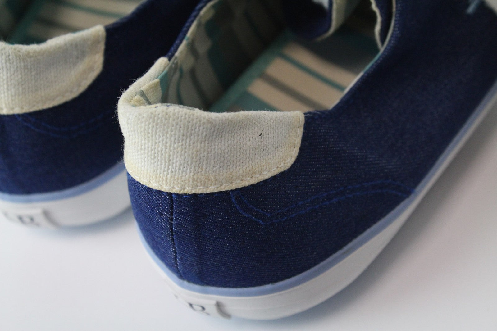 HARMONT & BLAINE Men's Sneakers EU44 Blue Denim-Like Low-Top Embroidered Shoes