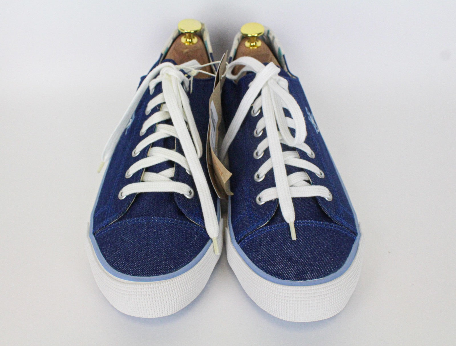 HARMONT & BLAINE Men's Sneakers EU44 Blue Denim-Like Low-Top Embroidered Shoes