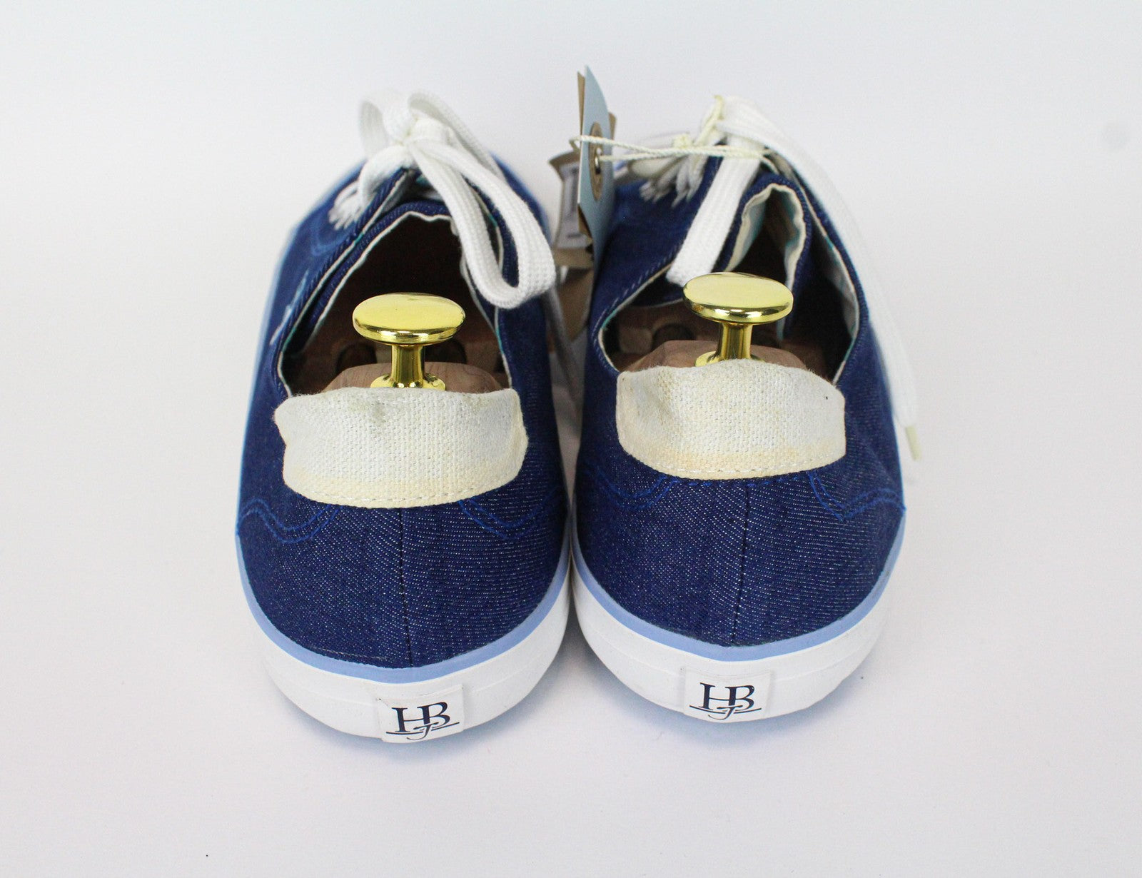 HARMONT & BLAINE Men's Sneakers EU44 Blue Denim-Like Low-Top Embroidered Shoes