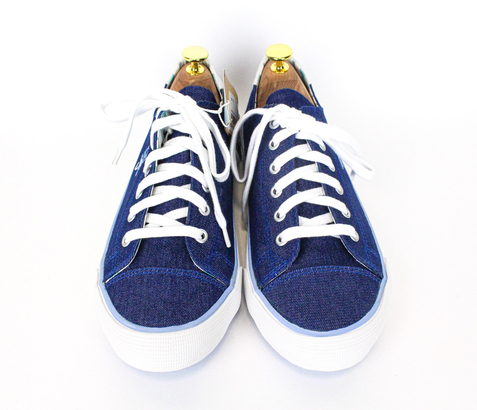 HARMONT & BLAINE Men's Sneakers EU42 Blue Denim-Like Embroidered Low Top Logo